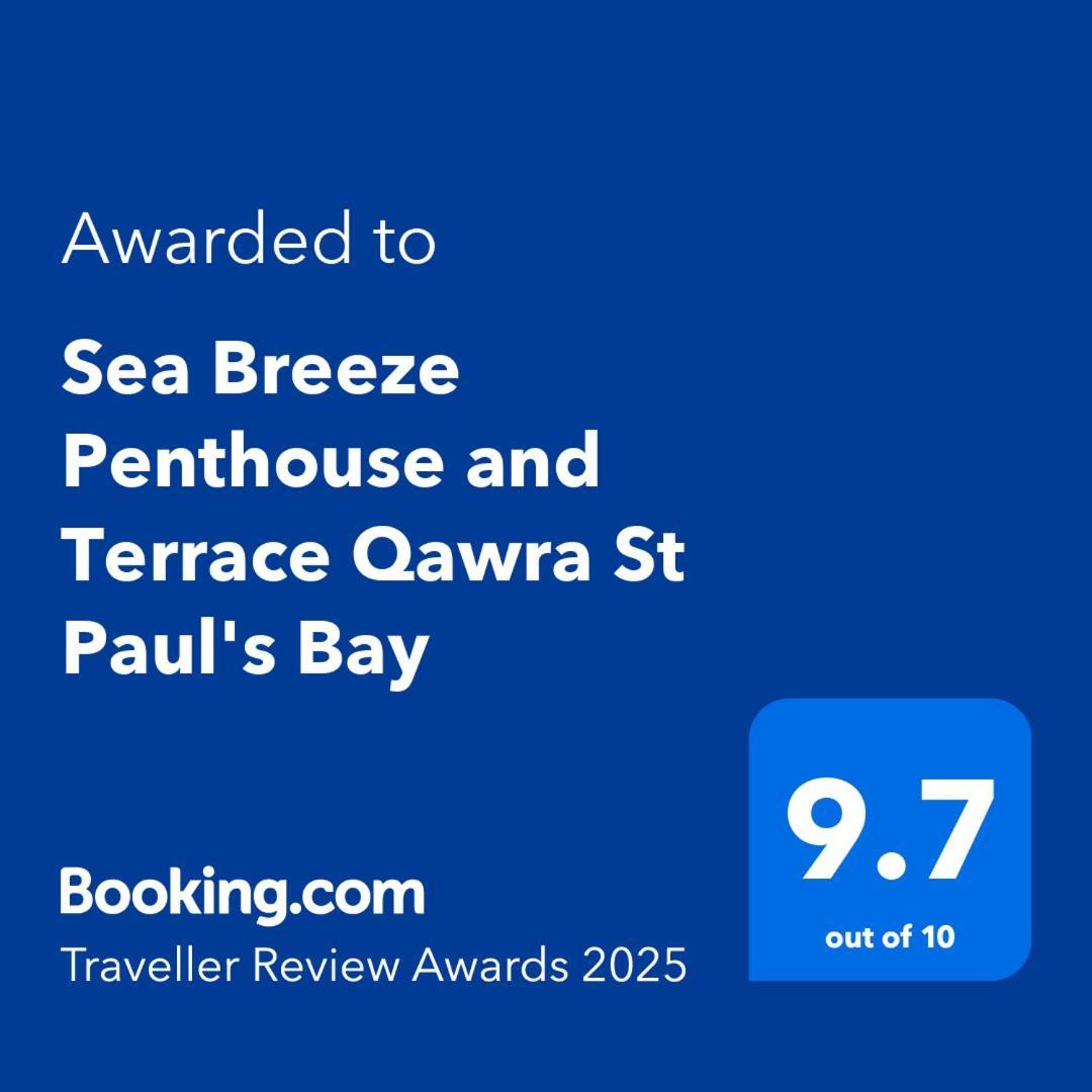 Apartament Sea Breeze Penthouse And Terrace Qawra St Paul'S Bay San Pawl il-Baħar Zewnętrze zdjęcie
